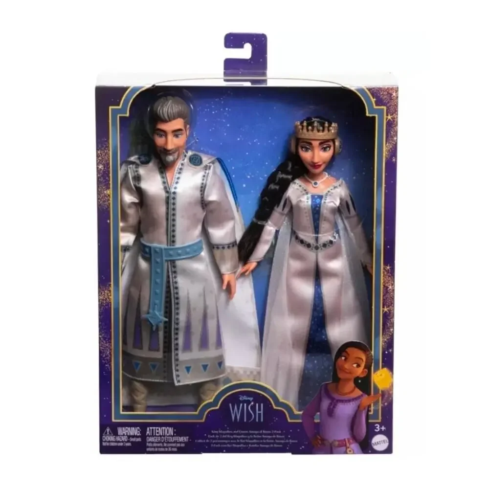 Mattel Disney’s Wish 2-Doll Set, King Magnifico Queen Amaya Posable Dolls